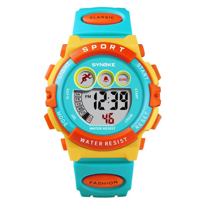 SYNOKE 9802 Children Sports Waterproof Digital Watch, Blue White, Blue Orange, Black Blue