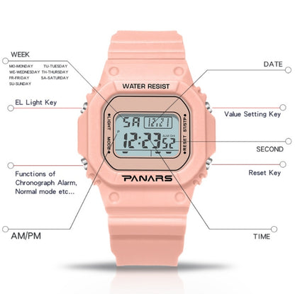 SYNOKE 9620 Couple Sports Plastic Strap Electronic Watch, Broth Green, Teenage Pink, Cool Black, Angel White, Transparent White, Transparent Black, Transparent Pink, Transparent Coffee
