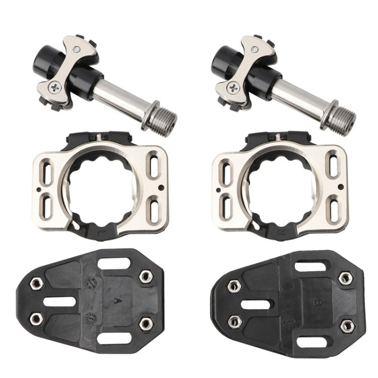 MEROCA Road Lock Shoes Card Three Pardin Bicycle Lollipops Self-Locking Pedal With Lock, Style:, Titanium Alloy Axis (Black), Titanium Alloy Axis (Red), Steel Axis (Black), Steel Axis (Red)