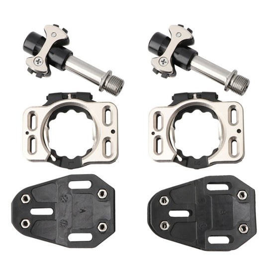 MEROCA Road Lock Shoes Card Three Pardin Bicycle Lollipops Self-Locking Pedal With Lock, Style:, Titanium Alloy Axis (Black), Titanium Alloy Axis (Red), Steel Axis (Black), Steel Axis (Red)