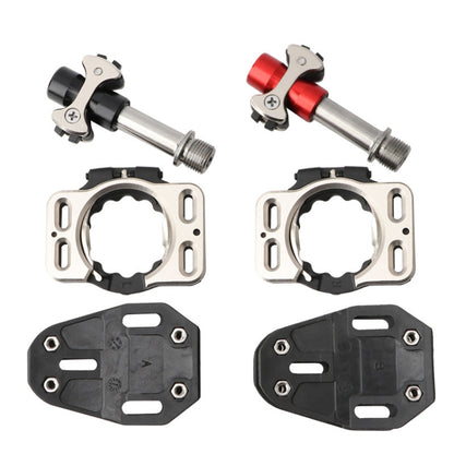 MEROCA Road Lock Shoes Card Three Pardin Bicycle Lollipops Self-Locking Pedal With Lock, Style:, Titanium Alloy Axis (Black), Titanium Alloy Axis (Red), Steel Axis (Black), Steel Axis (Red)
