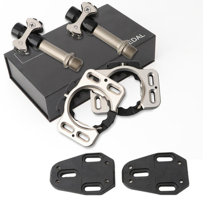 MEROCA Road Lock Shoes Card Three Pardin Bicycle Lollipops Self-Locking Pedal With Lock, Style:, Titanium Alloy Axis (Black), Titanium Alloy Axis (Red), Steel Axis (Black), Steel Axis (Red)