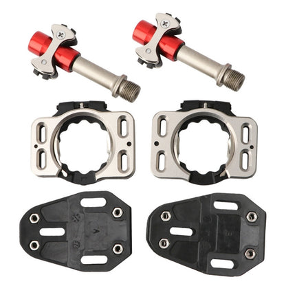 MEROCA Road Lock Shoes Card Three Pardin Bicycle Lollipops Self-Locking Pedal With Lock, Style:, Titanium Alloy Axis (Black), Titanium Alloy Axis (Red), Steel Axis (Black), Steel Axis (Red)
