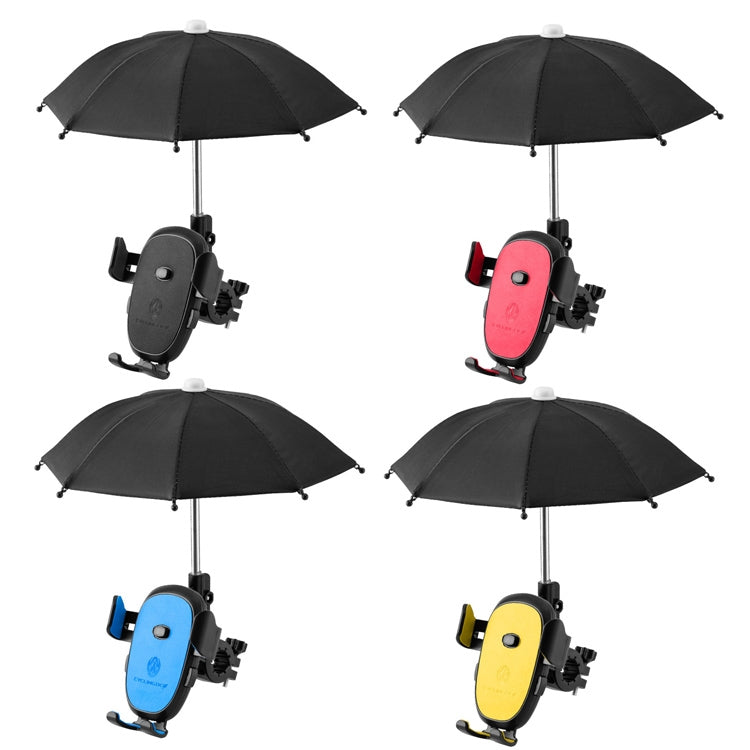 CYCLINGBOX BG-2935 Bicycle Mobile Phone Bracket With Umbrella Waterproof Navigation Electric Car Mobile Phone Frame, Style:, Handlebar Installation (Black), Handlebar Installation (Red), Handlebar Installation (Blue), Handlebar Installation (Yellow)