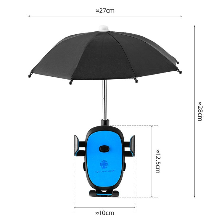 CYCLINGBOX BG-2935 Bicycle Mobile Phone Bracket With Umbrella Waterproof Navigation Electric Car Mobile Phone Frame, Style:, Handlebar Installation (Black), Handlebar Installation (Red), Handlebar Installation (Blue), Handlebar Installation (Yellow)