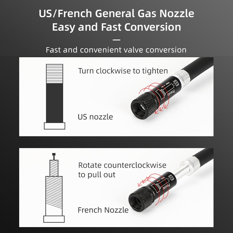 CYCLINGBOX BG-1044 Bicycle Aluminum Portable High Pressure Air Pump Universal Nozzle, CYCLINGBOX BG-1044(Black)