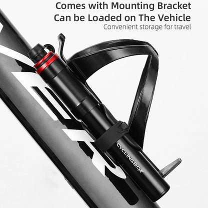 CYCLINGBOX BG-1044 Bicycle Aluminum Portable High Pressure Air Pump Universal Nozzle, CYCLINGBOX BG-1044(Black)