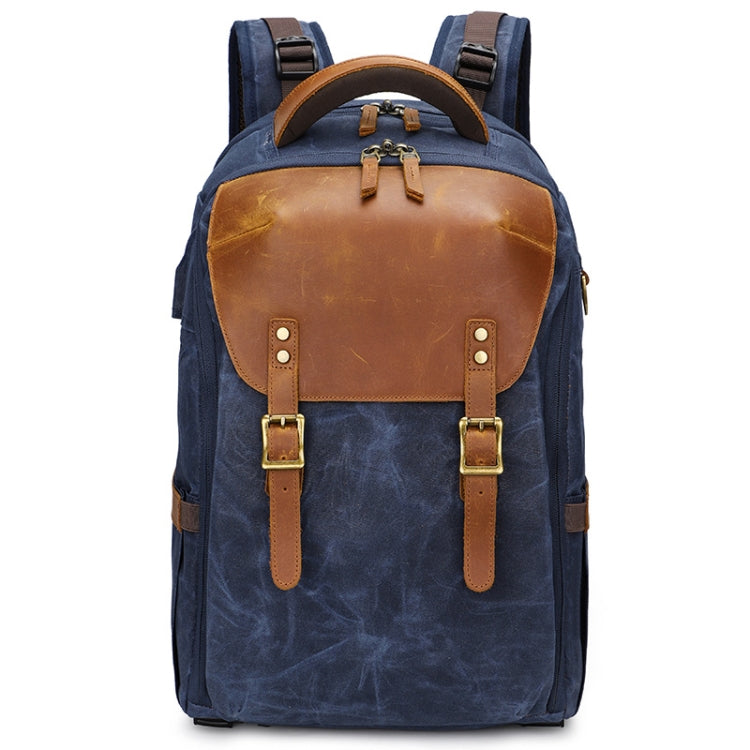 K805 Waterproof Batik Canvas Camera Backpack Outdoor Liner Shoulder Photography Bag, Blue, Khaki, Soil Yellow, Grey
