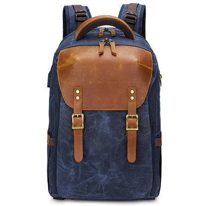 K805 Waterproof Batik Canvas Camera Backpack Outdoor Liner Shoulder Photography Bag, Blue, Khaki, Soil Yellow, Grey