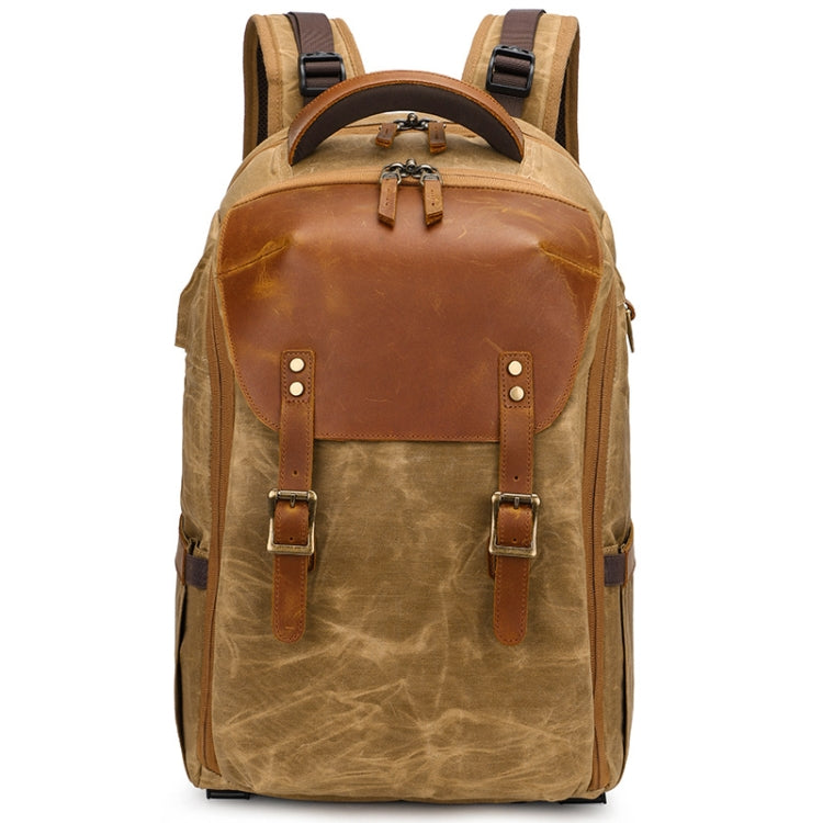K805 Waterproof Batik Canvas Camera Backpack Outdoor Liner Shoulder Photography Bag, Blue, Khaki, Soil Yellow, Grey