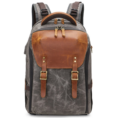 K805 Waterproof Batik Canvas Camera Backpack Outdoor Liner Shoulder Photography Bag, Blue, Khaki, Soil Yellow, Grey