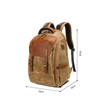 K805 Waterproof Batik Canvas Camera Backpack Outdoor Liner Shoulder Photography Bag, Blue, Khaki, Soil Yellow, Grey