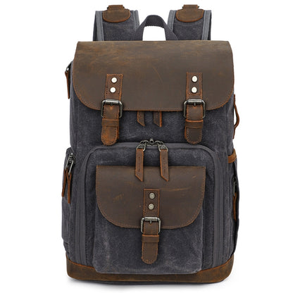 K-86 Casual Shoulder Camera Bag Contrast Waterproof Batik Canvas Single Digital Camera Photo Backpack, Yellow, Khaki, Gray, Green