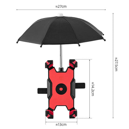 CYCLINGBOX Bicycle Mobile Phone Bracket With Parasol Rider Mobile Phone Frame, Style:, Handlebar Installation (Black), Handlebar Installation (Red), Handlebar Installation (Yellow), Handlebar Installation (Bue), Rearview Mirror Installation (Black)
