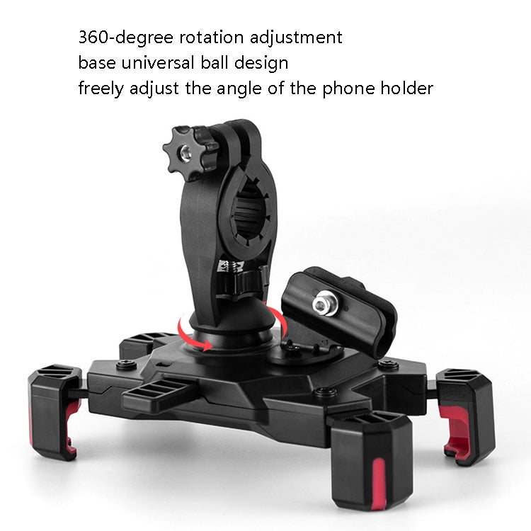 CYCLINGBOX Bicycle Mobile Phone Bracket With Parasol Rider Mobile Phone Frame, Style:, Handlebar Installation (Black), Handlebar Installation (Red), Handlebar Installation (Yellow), Handlebar Installation (Bue), Rearview Mirror Installation (Black)