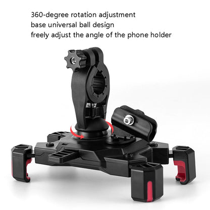 CYCLINGBOX Bicycle Mobile Phone Bracket With Parasol Rider Mobile Phone Frame, Style:, Handlebar Installation (Black), Handlebar Installation (Red), Handlebar Installation (Yellow), Handlebar Installation (Bue), Rearview Mirror Installation (Black)
