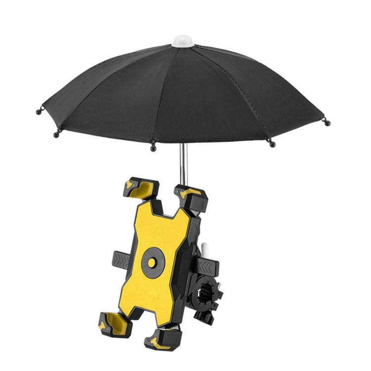 CYCLINGBOX Bicycle Mobile Phone Bracket With Parasol Rider Mobile Phone Frame, Style:, Handlebar Installation (Black), Handlebar Installation (Red), Handlebar Installation (Yellow), Handlebar Installation (Bue), Rearview Mirror Installation (Black)