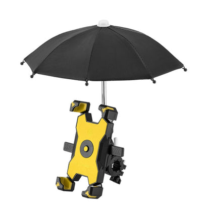 CYCLINGBOX Bicycle Mobile Phone Bracket With Parasol Rider Mobile Phone Frame, Style:, Handlebar Installation (Black), Handlebar Installation (Red), Handlebar Installation (Yellow), Handlebar Installation (Bue), Rearview Mirror Installation (Black)
