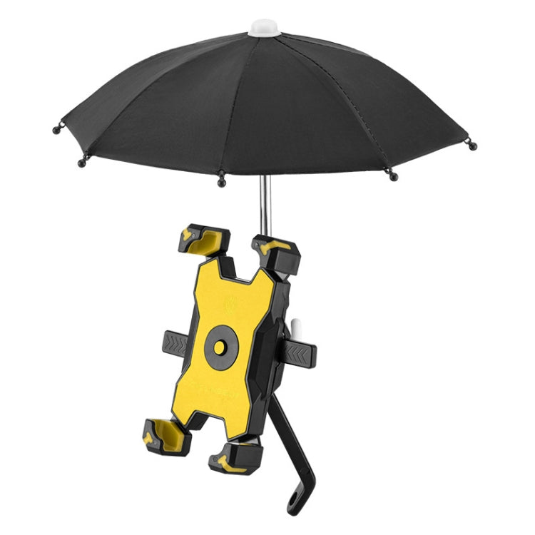CYCLINGBOX Bicycle Mobile Phone Bracket With Parasol Rider Mobile Phone Frame, Style:, Handlebar Installation (Black), Handlebar Installation (Red), Handlebar Installation (Yellow), Handlebar Installation (Bue), Rearview Mirror Installation (Black)