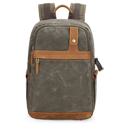 D1383 Outdoor SLR Digital Camera Backpack Waterproof Batik Canvas Camera Bag, Khaki, Green, Gray