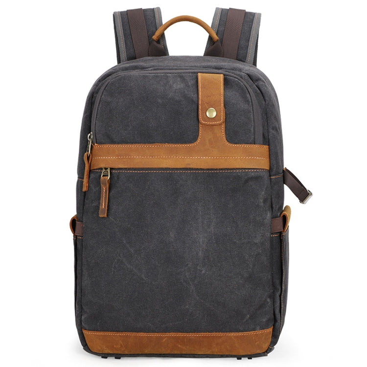 D1383 Outdoor SLR Digital Camera Backpack Waterproof Batik Canvas Camera Bag, Khaki, Green, Gray