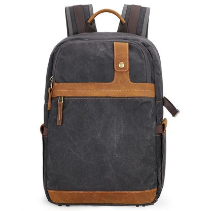 D1383 Outdoor SLR Digital Camera Backpack Waterproof Batik Canvas Camera Bag, Khaki, Green, Gray