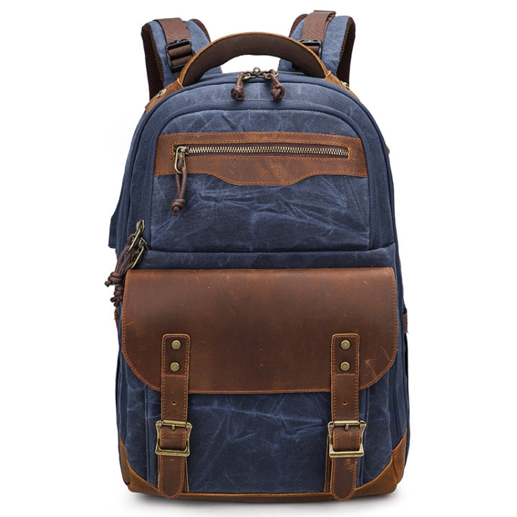 K813 Retro SLR Camera Bag Canvas Shoulder Computer Camera Bag, Blue, Khaki, Soil Yellow, Grey