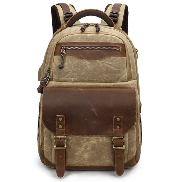K813 Retro SLR Camera Bag Canvas Shoulder Computer Camera Bag, Blue, Khaki, Soil Yellow, Grey