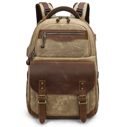 K813 Retro SLR Camera Bag Canvas Shoulder Computer Camera Bag, Blue, Khaki, Soil Yellow, Grey