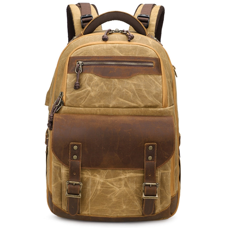 K813 Retro SLR Camera Bag Canvas Shoulder Computer Camera Bag, Blue, Khaki, Soil Yellow, Grey