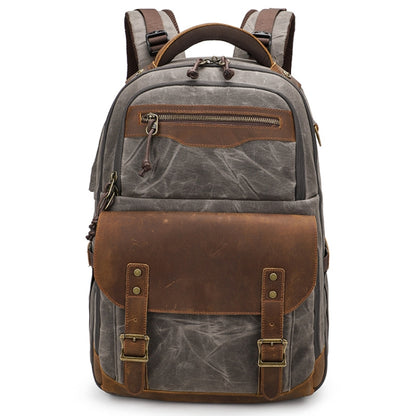 K813 Retro SLR Camera Bag Canvas Shoulder Computer Camera Bag, Blue, Khaki, Soil Yellow, Grey