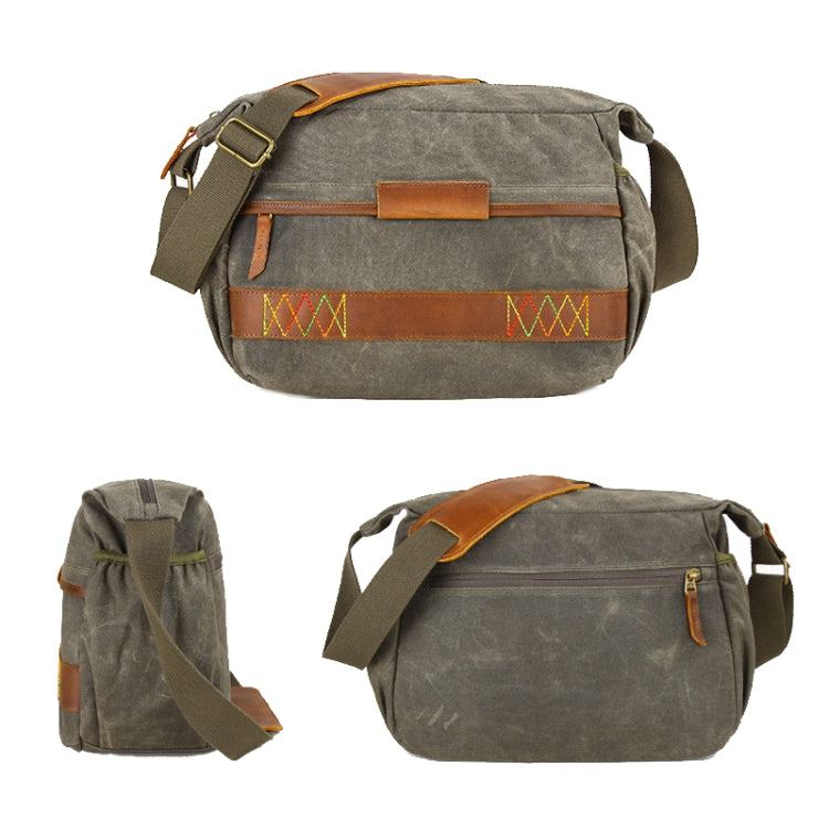 3037 SLR Camera Bag Shoulder Waterproof Messenger Camera Bag, Khaki, Green, Gray