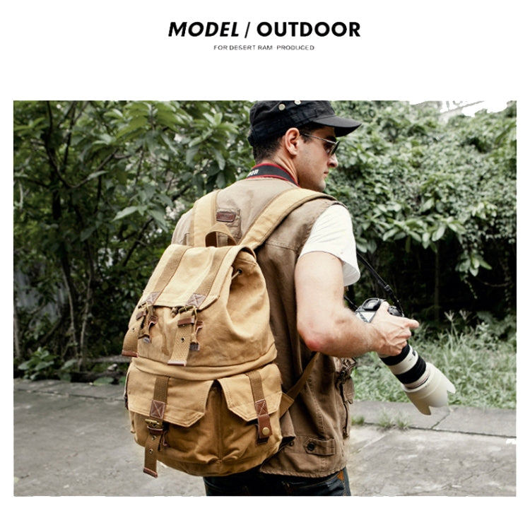 FB-1235-32 SLR Camera Canvas Bag Casual Shoulder Digital Bag, Green, Khaki
