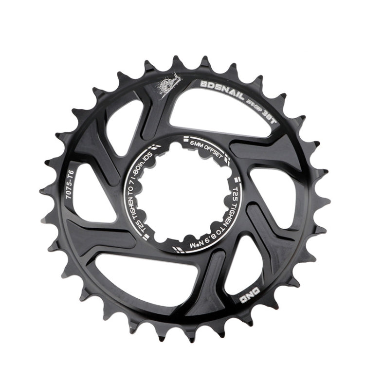 BDSNAIL Mountain Bike Single Disk GXP Direct-Shaped Integrated Disk Positive And Negative Tooth Disc, 30T (Black), 32T (Black), 34T (Black), 36T (Black), 38T (Black)