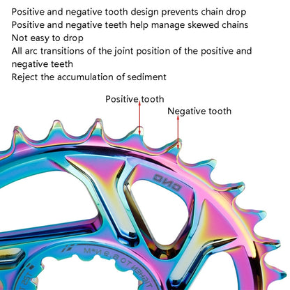 BDSNAIL Mountain Bike Single Disk GXP Direct-Shaped Integrated Disk Positive And Negative Tooth Disc, 30T (Black), 32T (Black), 34T (Black), 36T (Black), 38T (Black)