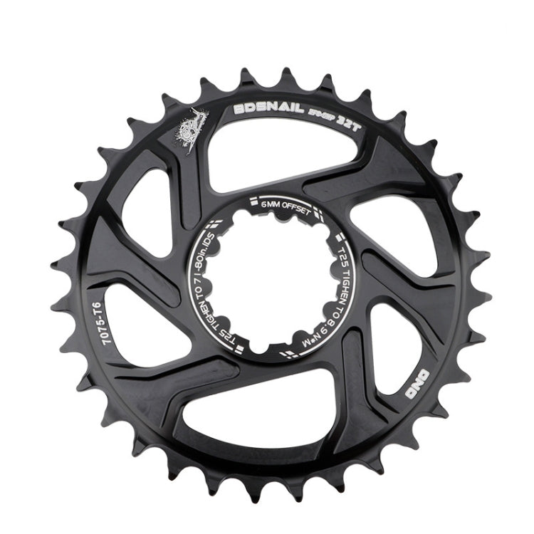 BDSNAIL Mountain Bike Single Disk GXP Direct-Shaped Integrated Disk Positive And Negative Tooth Disc, 30T (Black), 32T (Black), 34T (Black), 36T (Black), 38T (Black)