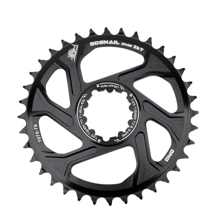 BDSNAIL Mountain Bike Single Disk GXP Direct-Shaped Integrated Disk Positive And Negative Tooth Disc, 30T (Black), 32T (Black), 34T (Black), 36T (Black), 38T (Black)