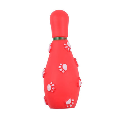 4 PCS Christmas Pet Footprints Bowling Ball Sounding Toy Dog Bite-Resistant Teething Vinyl Toy, Size：, 14.5x6cm