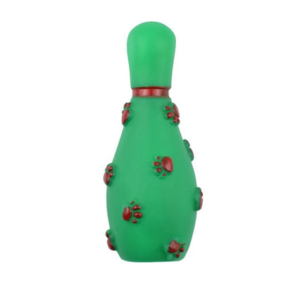 4 PCS Christmas Pet Footprints Bowling Ball Sounding Toy Dog Bite-Resistant Teething Vinyl Toy, Size：, 14.5x6cm