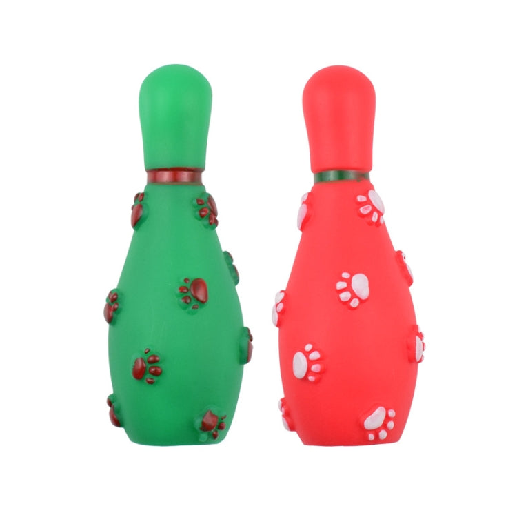 4 PCS Christmas Pet Footprints Bowling Ball Sounding Toy Dog Bite-Resistant Teething Vinyl Toy, Size：, 14.5x6cm