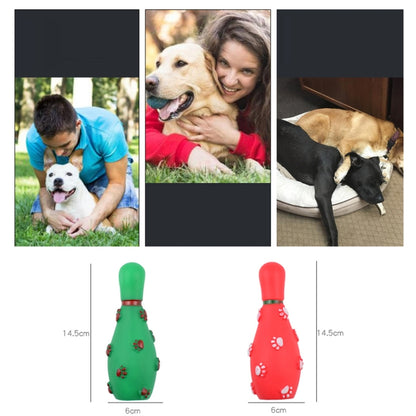 4 PCS Christmas Pet Footprints Bowling Ball Sounding Toy Dog Bite-Resistant Teething Vinyl Toy, Size：, 14.5x6cm
