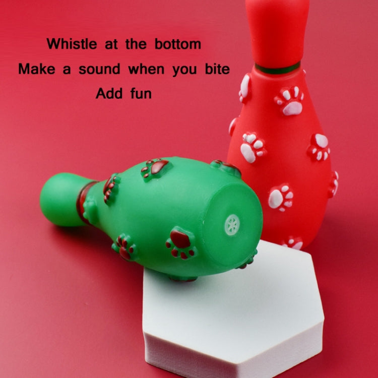 4 PCS Christmas Pet Footprints Bowling Ball Sounding Toy Dog Bite-Resistant Teething Vinyl Toy, Size：, 14.5x6cm
