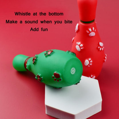4 PCS Christmas Pet Footprints Bowling Ball Sounding Toy Dog Bite-Resistant Teething Vinyl Toy, Size：, 14.5x6cm
