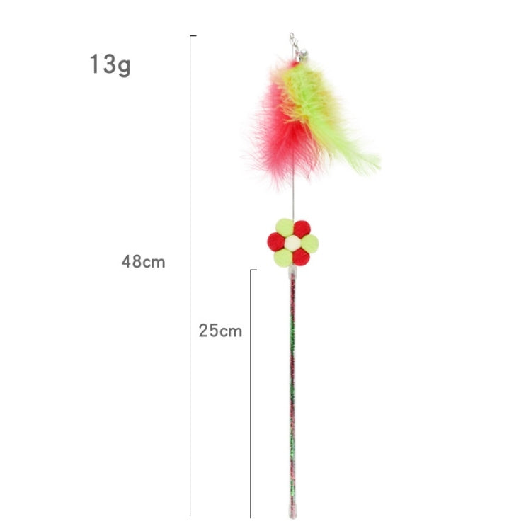 3 PCS Steel Wire Feather Long Pole Funny Cat Stick, 3 PCS Steel Wire Feather Cat Toy