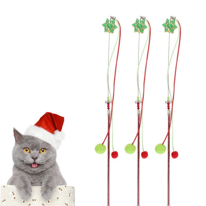 3 PCS Hairball Pendant Funny Cat Stick Scratch-Resistant Long Rod Wire Cat Toy, 3 PCS Hairball Pendant Cat Toy
