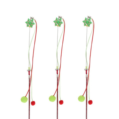 3 PCS Hairball Pendant Funny Cat Stick Scratch-Resistant Long Rod Wire Cat Toy, 3 PCS Hairball Pendant Cat Toy