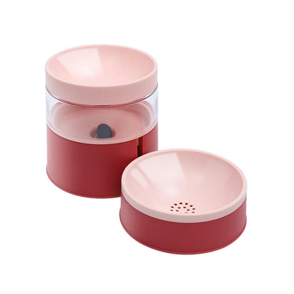 DT331 Automatic Feeder Pet Bowl Increased High Protect Neck Water Dispenser Dual-Purpose Food Bowl, Green, Blue, Red