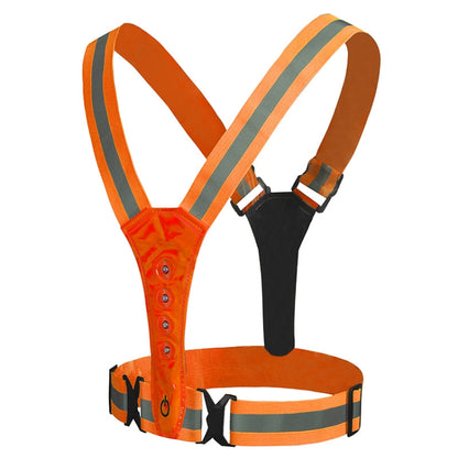 LED Reflective Vest High Stretch Outdoor Reflective Vest Traffic Safety Reflective Clothing, Green, Orange, Blue, Black, Pink, Yellow