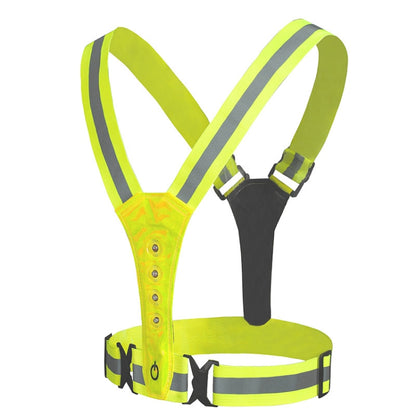 LED Reflective Vest High Stretch Outdoor Reflective Vest Traffic Safety Reflective Clothing, Green, Orange, Blue, Black, Pink, Yellow