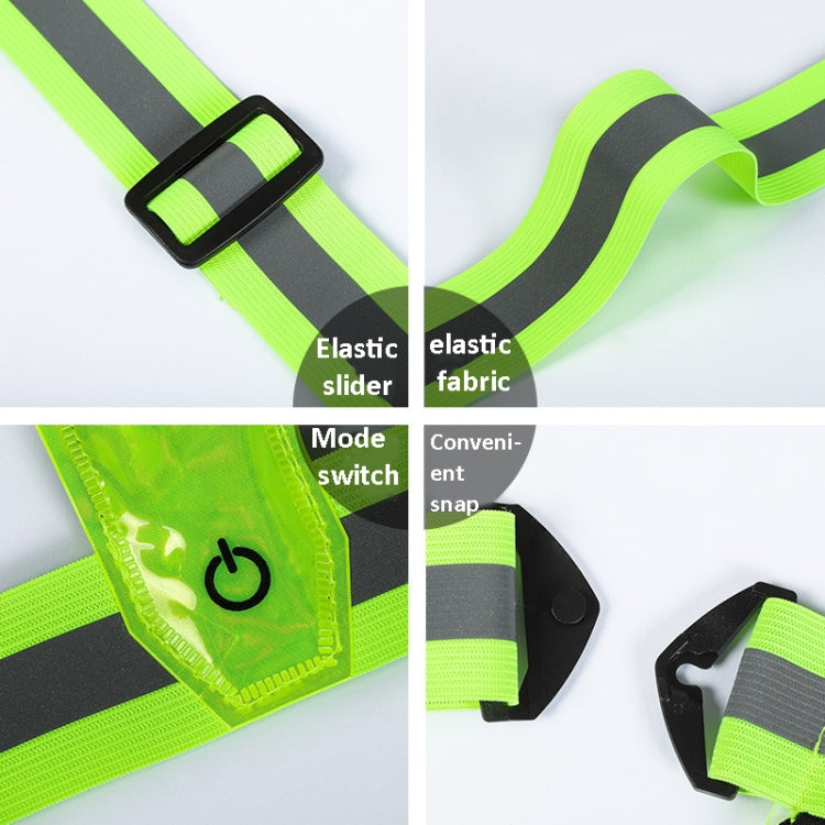 LED Reflective Vest High Stretch Outdoor Reflective Vest Traffic Safety Reflective Clothing, Green, Orange, Blue, Black, Pink, Yellow